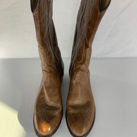 Texas Brand Western Cowboy Boots Brown Men's Size 9M - Picture 2 of 16